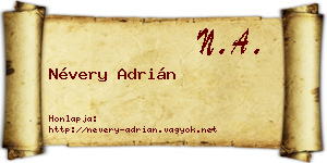 Névery Adrián névjegykártya
